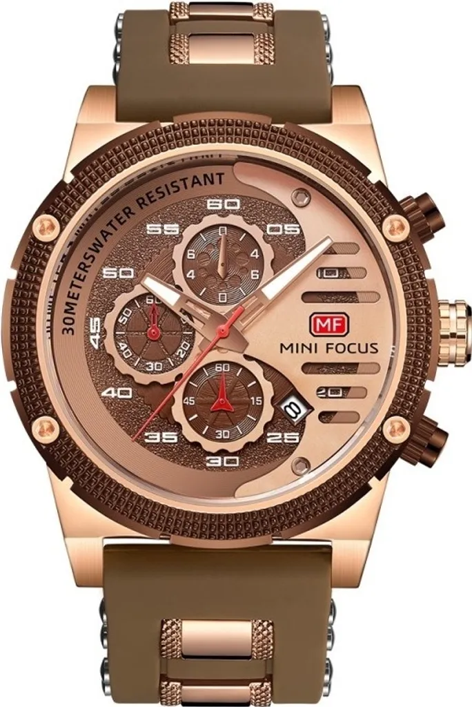 Montre de Luxe Homme Marron et Or Rose - Cadran Quartz Haute Précision