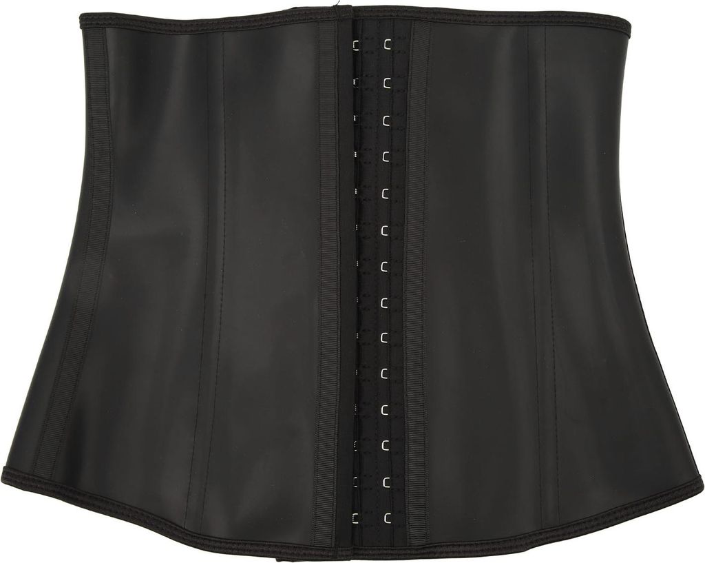 Damen-Unterbrust-Latex-Sport-Taillenformer mit Bauchkontrolle, 4-reihigem Hakenverschluss, körperformendem Korsett