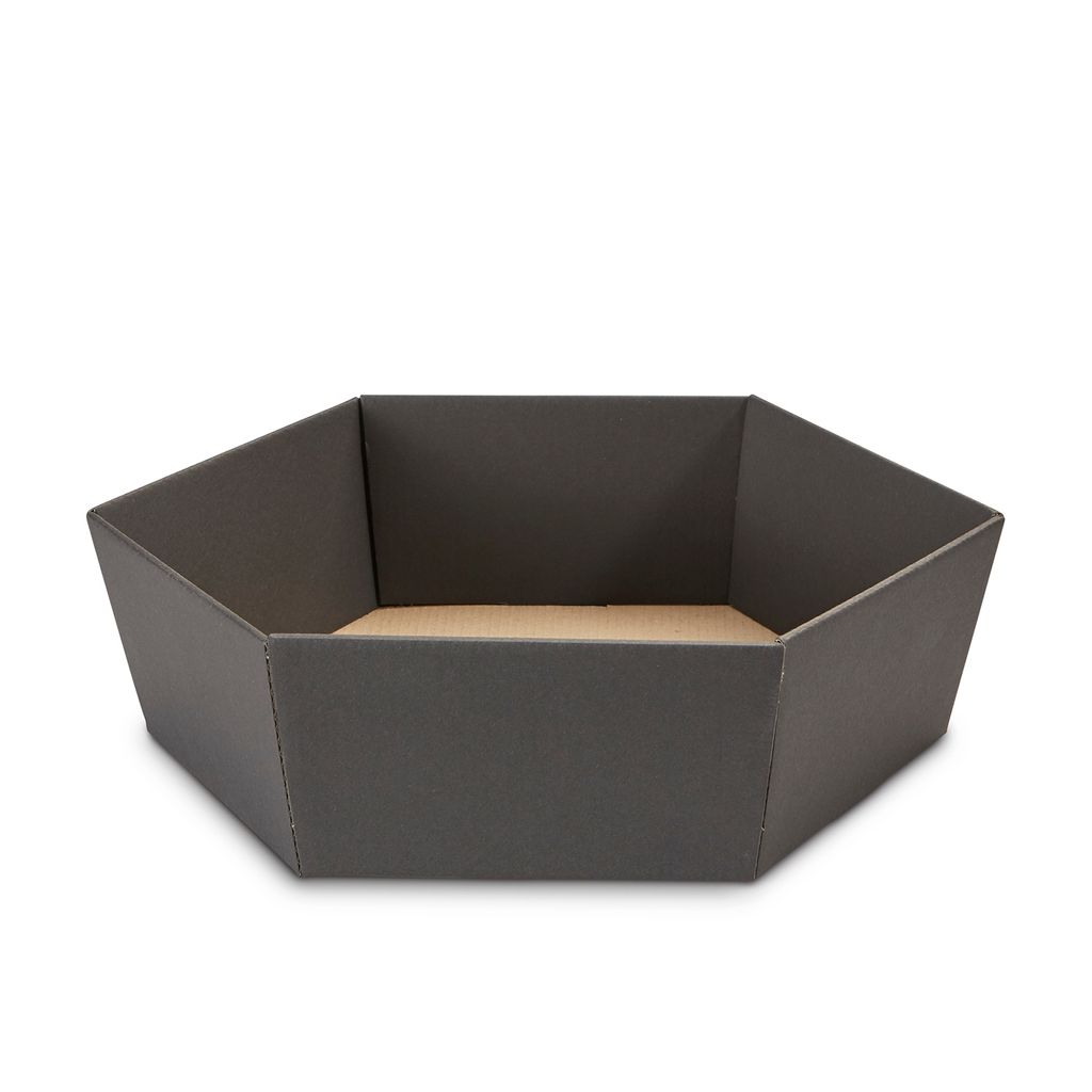 5 x PresentFill Präsentkorb - sechseckig groß - Geschenkkorb, Schwarz