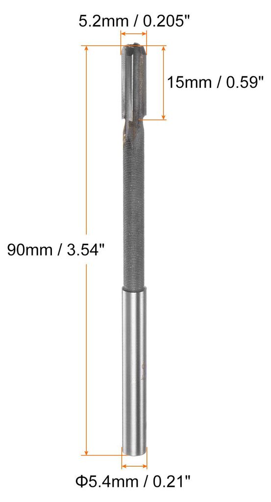 2 Stš¹ck Hartmetall Reibahle 5.2 mm, 4 Schneidig, H8/H7 Genauigkeit, Sandstrahlbeschichtung Maschinenreibahle fš¹r Metall Holz Gerade Nut Hochg...