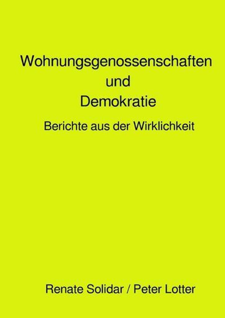 Wohnungsgenossenschaften und Demokratie