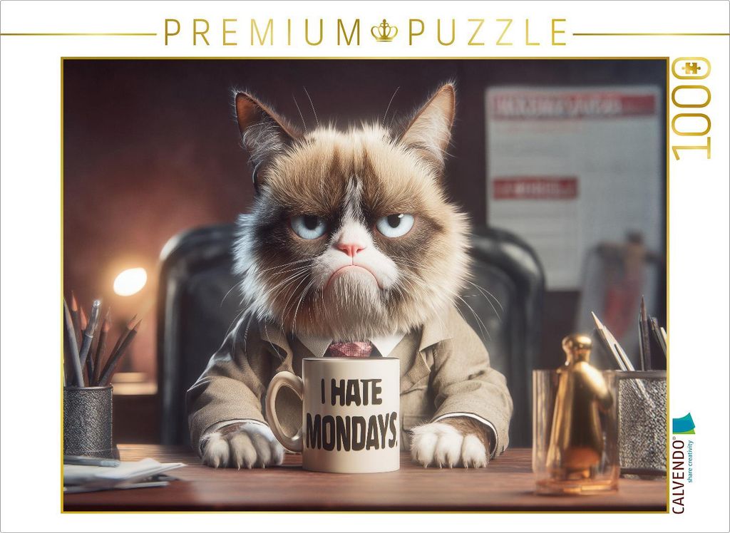 CALVENDO Puzzle Ein freundliches Lächeln Morgens im Büro | 1000 Teile Lege-Größe 64x48cm Foto-Puzzle für glückliche Stunden