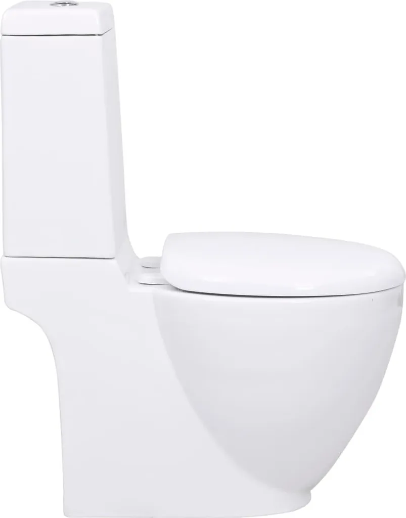 WC à Poser en Céramique Blanche avec Sortie Verticale Modèle S-Trap