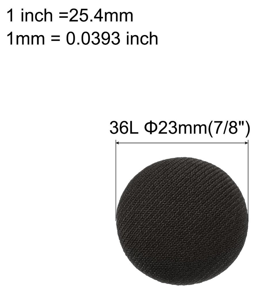 30 Stš¹ck 23 mm Kn?pfe Schwarz mit Stoffš¹berzug, Vintage Stoffkn?pfe Bezogen N?hkn?pfe Runde Bastelkn?pfe Metallschaft fš¹r Mantel Jacke Anz...