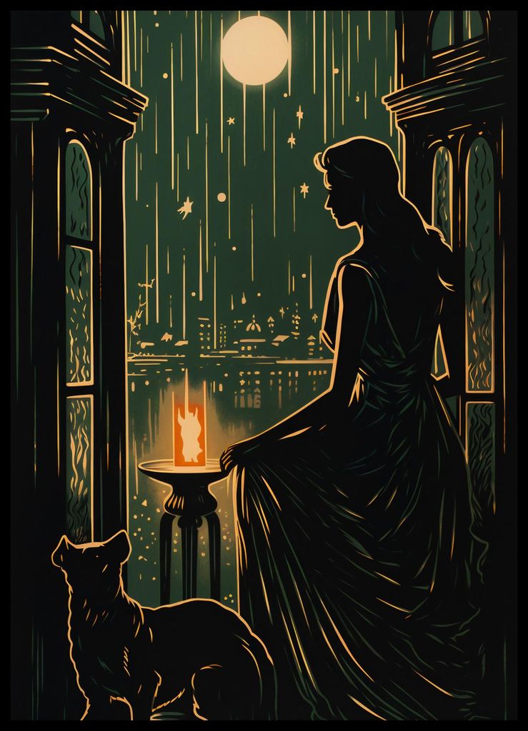 Plakat 50x70cm Nächtliches Flüstern