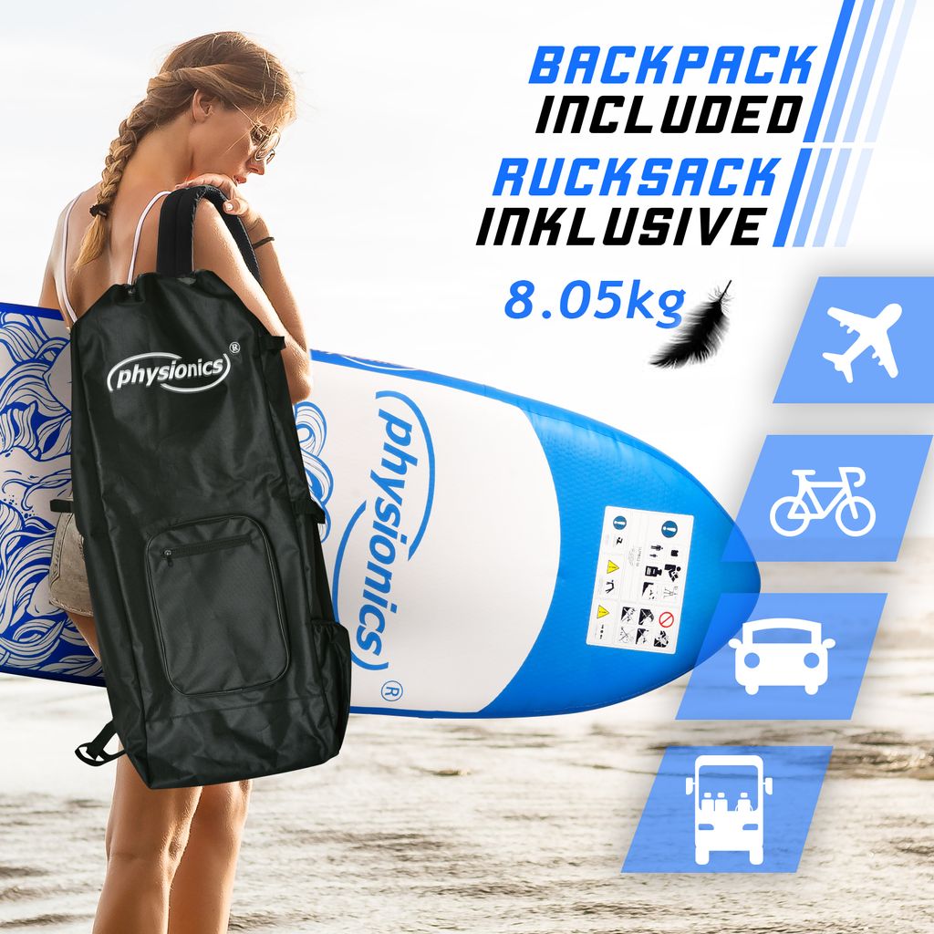 Physionics® SUP Board - 305/320/366 cm, Aufblasbar, Produktbild 3