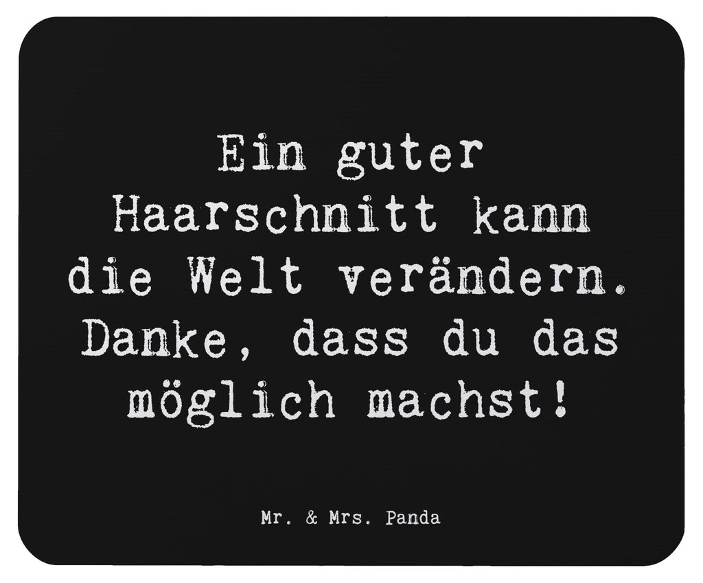 Mr. & Mrs. Panda Mouse Pad Spruch Friseur Wunder - Schwarz - Geschenk, laptop mauspad, inspirierender, pc mousepad, Wertschätzung, Haarschnitt, Au...