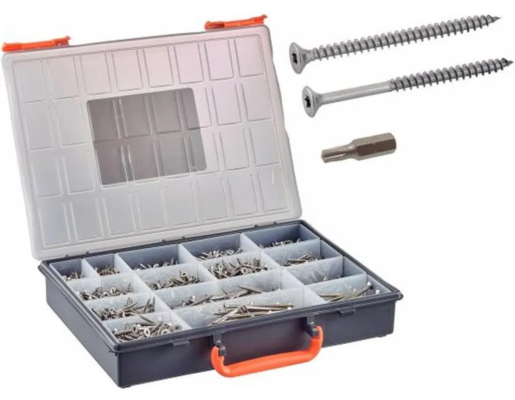 Évitez la Rouille : 1666 Vis Bois Inox A2 Six Lobes D-Work en Coffret
