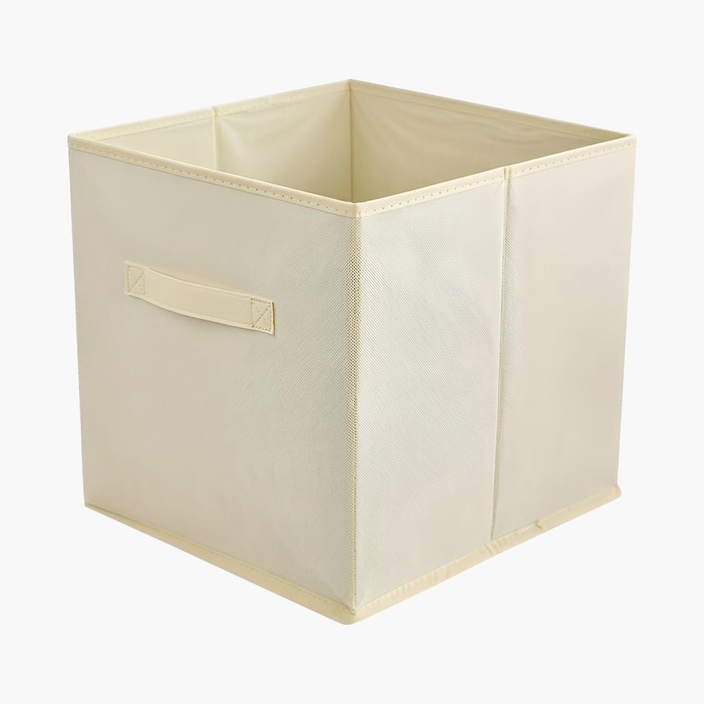Lavita Storage Box | faltbare Aufbewahrung Boxen 31 x 31 x 31 cm | Schubladen-Organizer Box| Elfenbein / Beige | 1 stück
