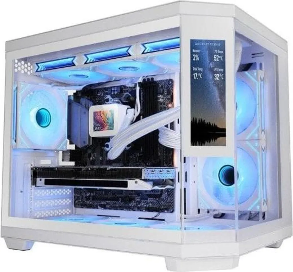 Boîtier Micro ATX Blanc MC3TCORELCDMW - Écran LCD Intégré et Design PC