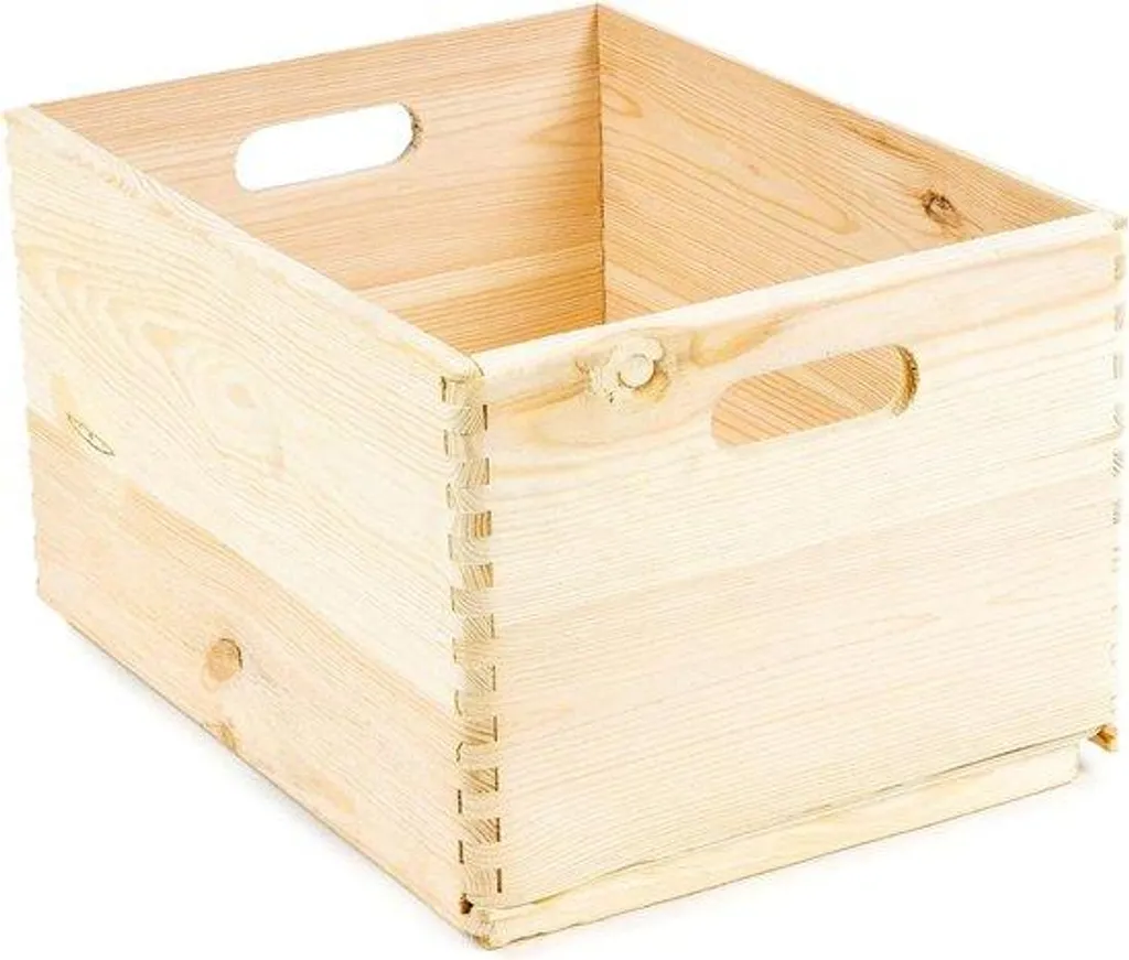Caisse en bois de rangement pour bureau et maison 40x30x23cm marron clair