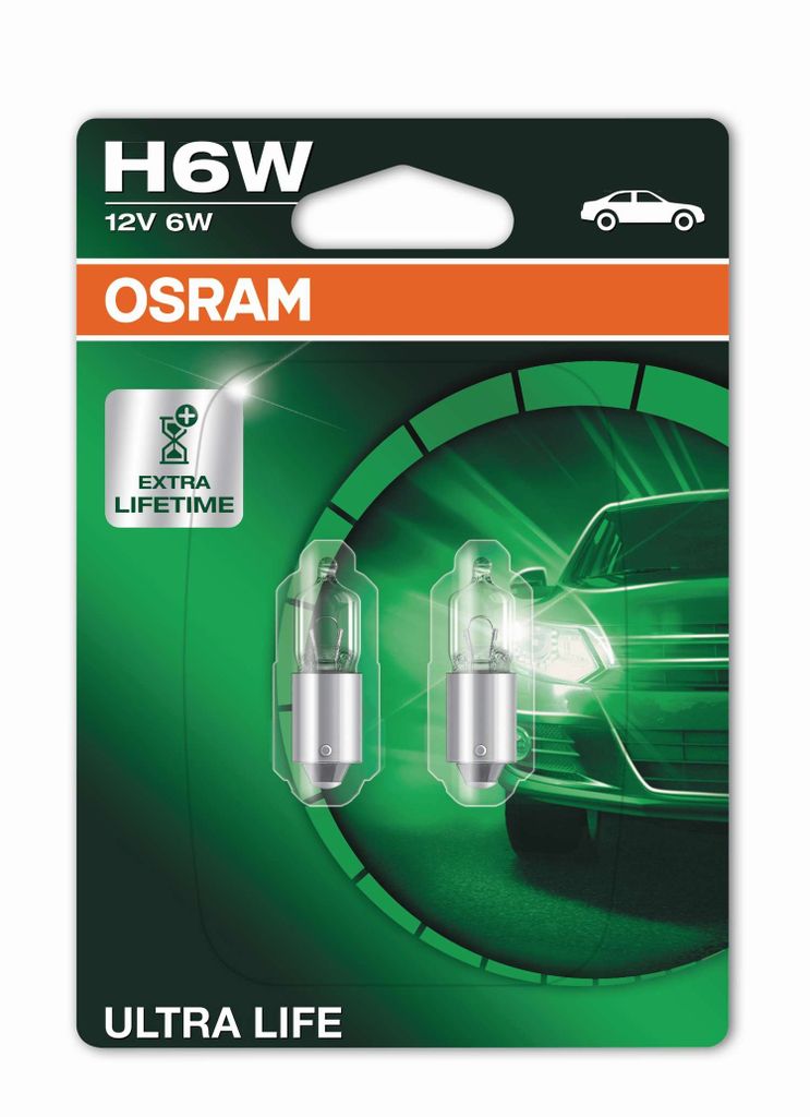 Osram UltraLife H6W 12V 6W, 2 Stück Produktbild 