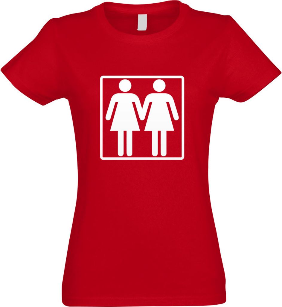 Kiwistar - T-Shirt tailliert - Damen - rot - Lesbisch - mit Motiv Bedruckt - Funshirt Design - Sport - Freizeit - Damen - S