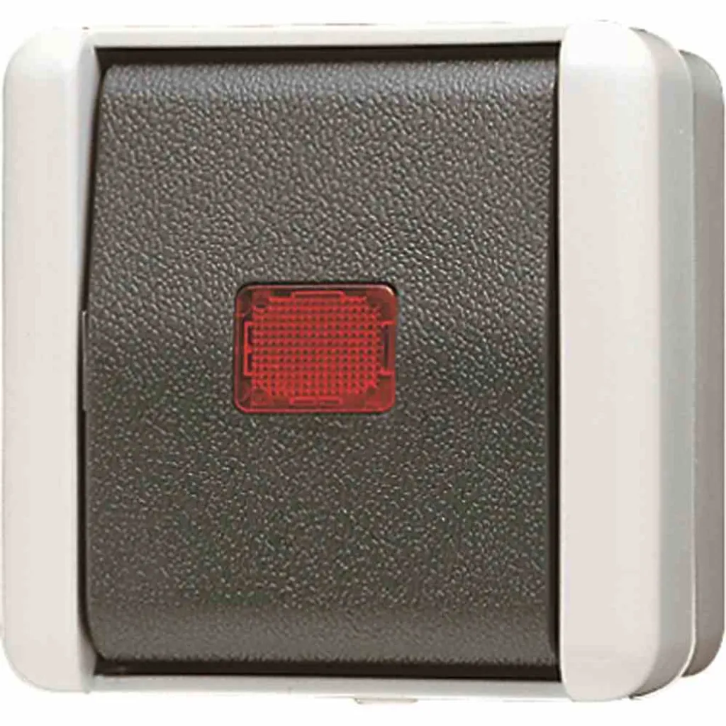 Interrupteur va-et-vient étanche JUNG WG800 IP44 gris pour extérieur