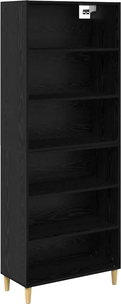 Credenza look rovere nero 69,5 x 32,5 x 180 cm