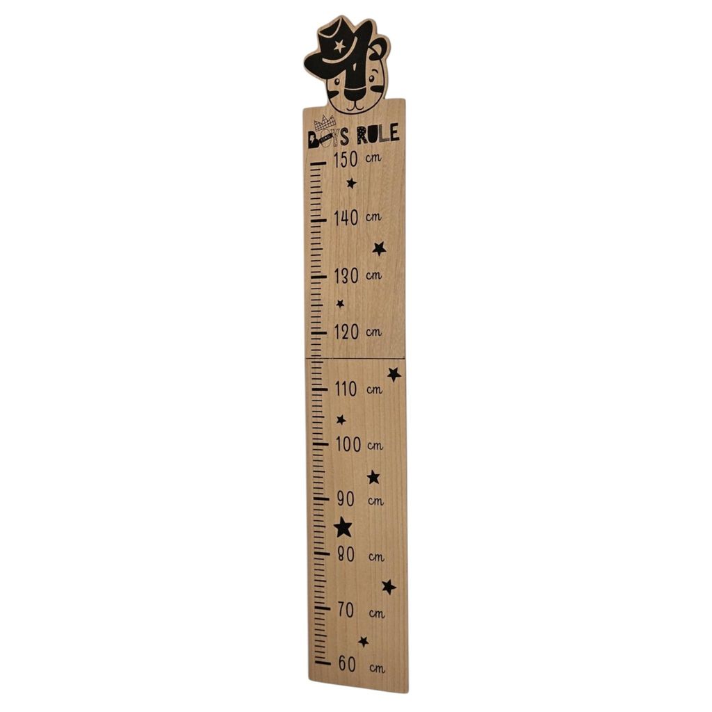 Messlatte Kinder Holz 60-150 cm Größenmesser Jungen und Mädchen Tiger