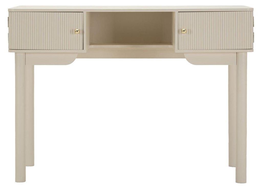 Konsole Shy 40 x 110 x 80 cm MDF Pinie Eisen Weiß Gold