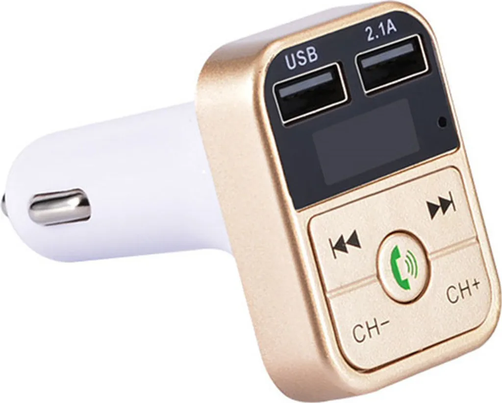 Trasmettitore Audio Bluetooth 5.0 per Auto - Vivavoce e Caricatore Oro