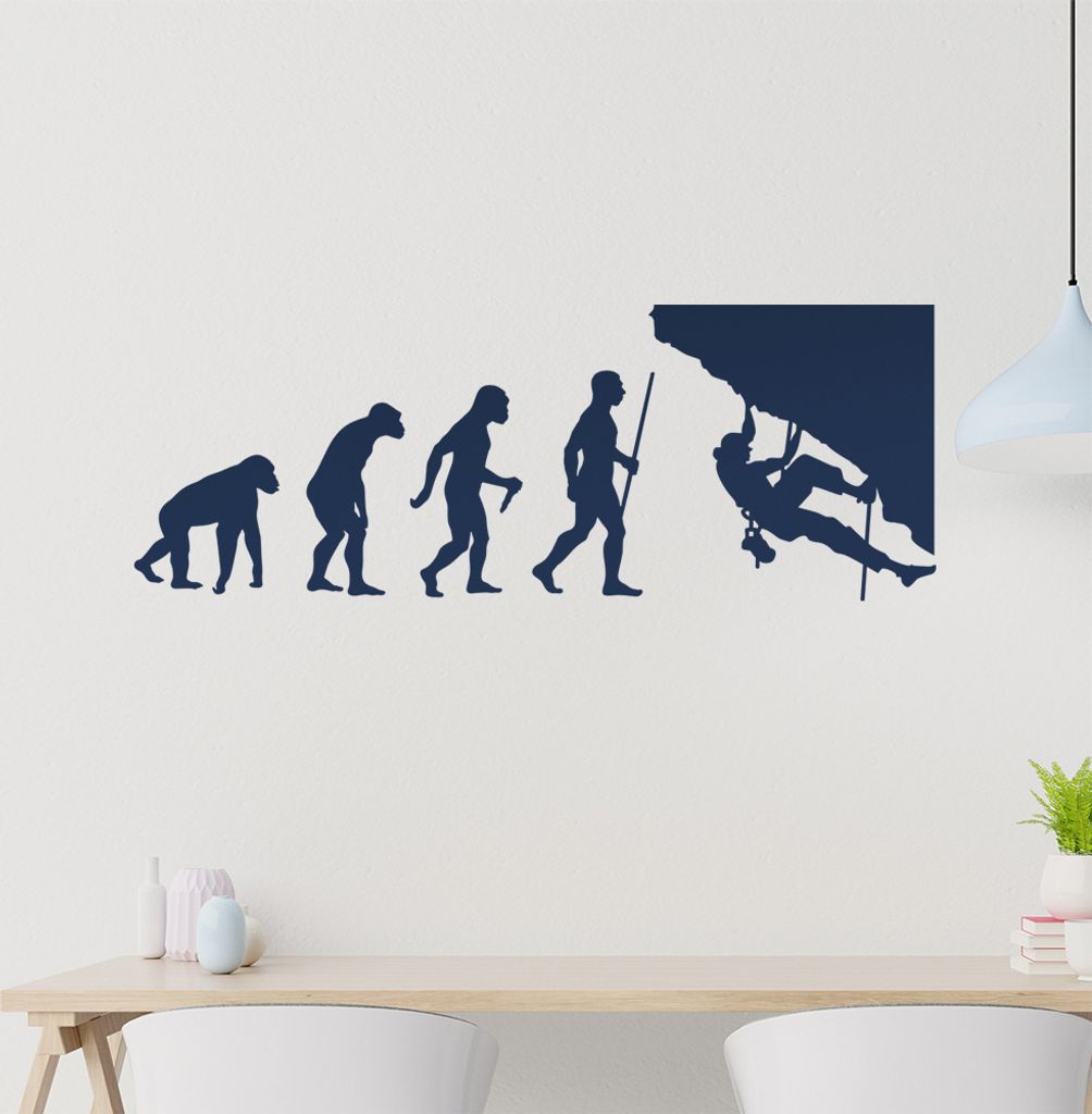 Klettern Kletterer Evolution Wandtattoo Wandaufkleber Wall Sticker - Dekoration, Küche, Wohnzimmer, Schlafzimmer, Badezimmer