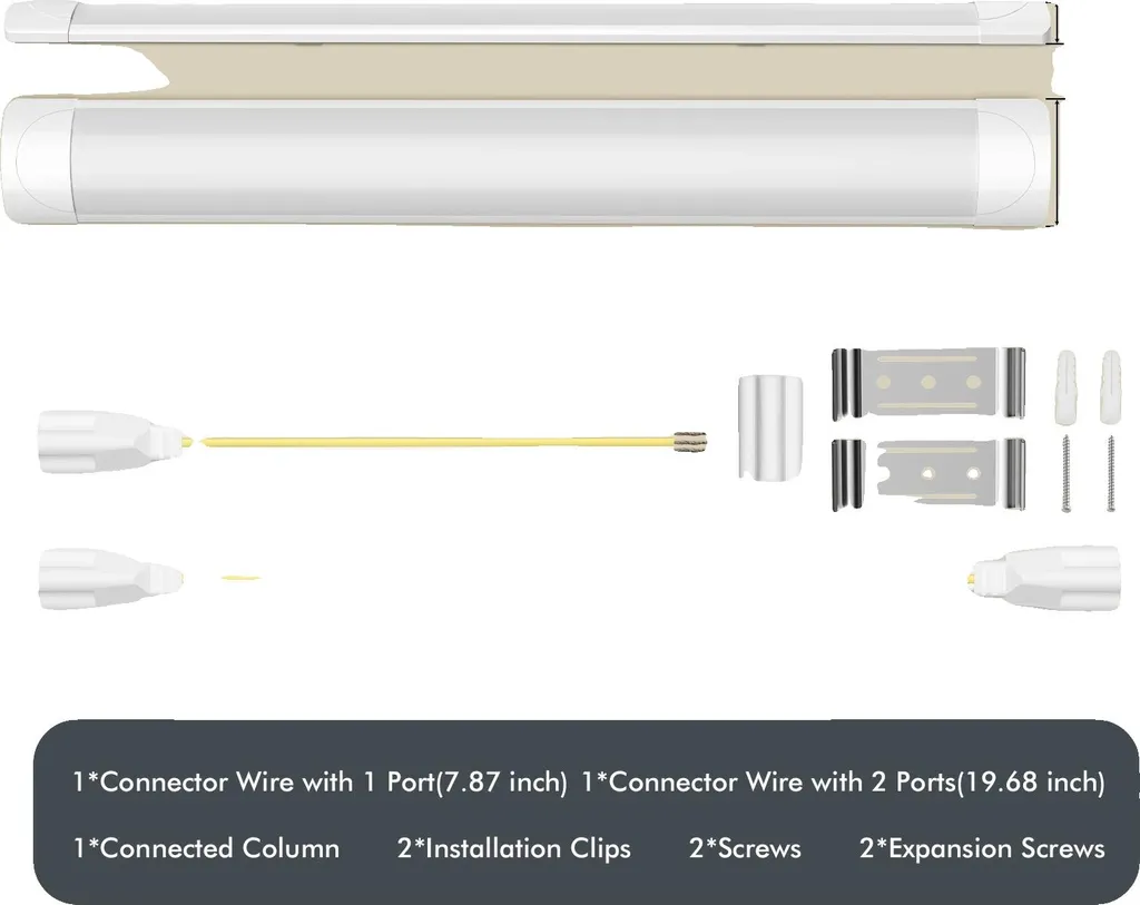 Réglette LED Économe 30W 4500K Luminaire 90CM Finition Blanc Neutre