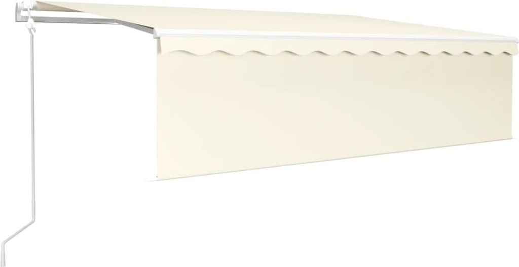 vidaXL Markise Automatisch mit Rollo LED Windsensor 5x3 m Creme