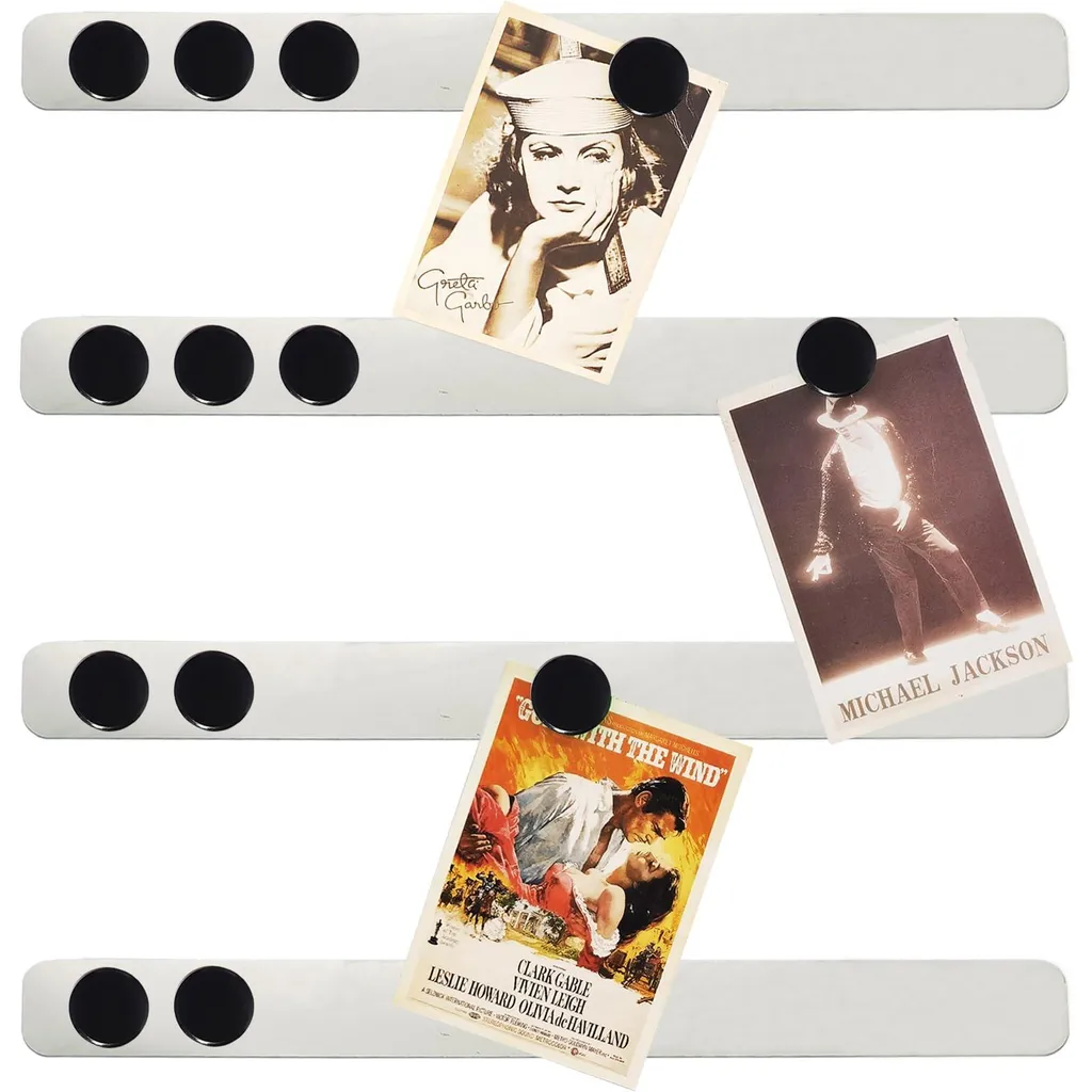 Tableau Mémo sans Perçage pour Mur, Fixation Adhésive et 10 Aimants Inox