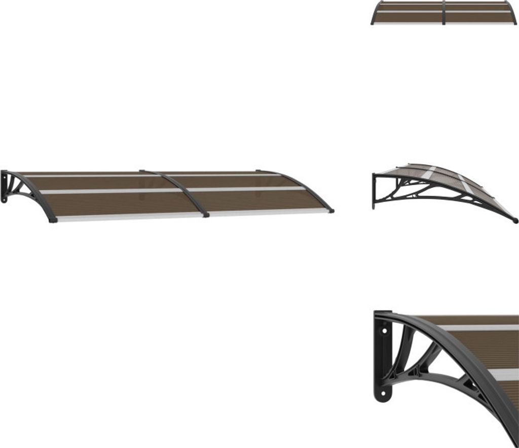 vidaXL Vordach Schwarz 240x100 cm PC - Markisen