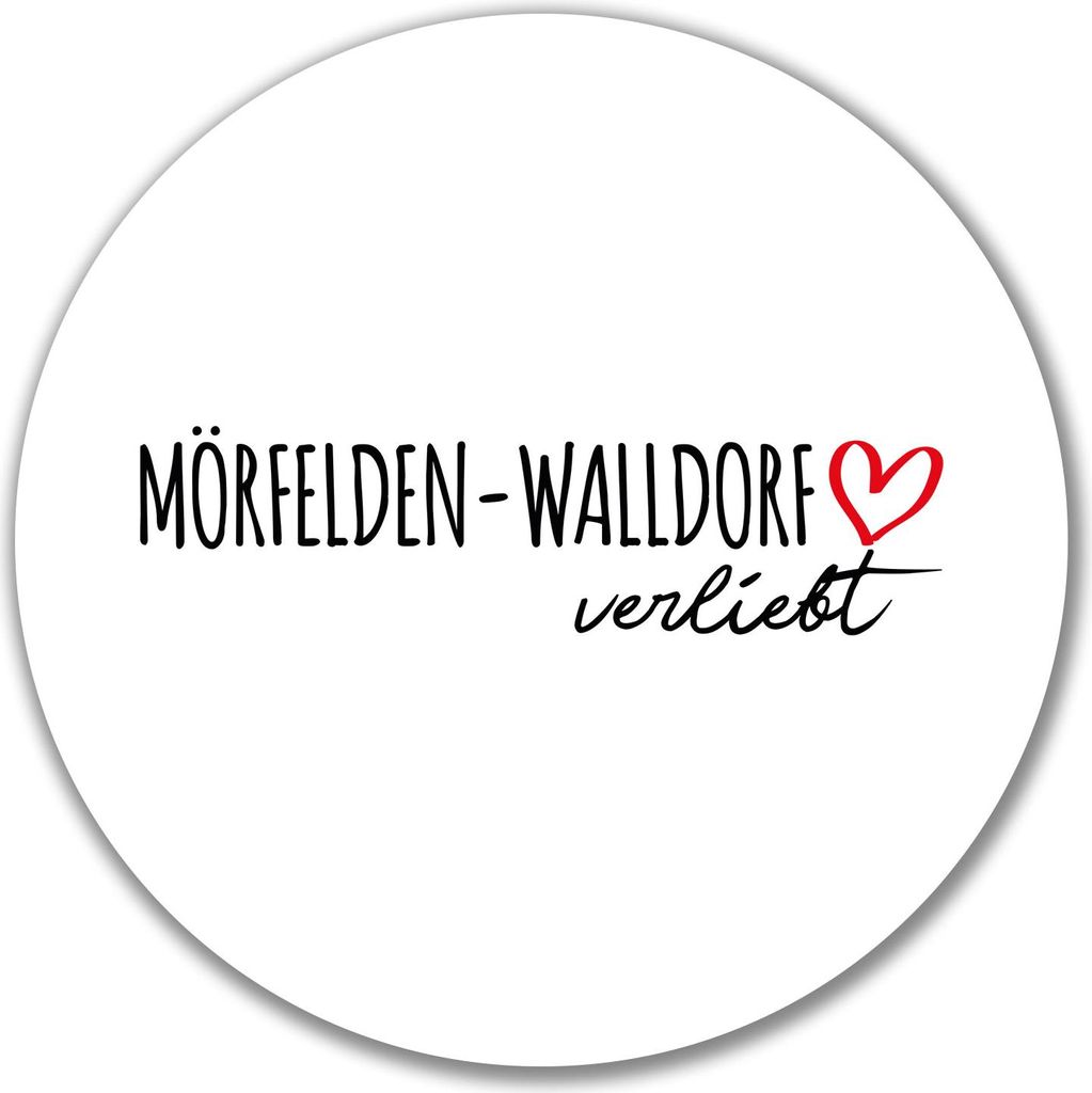 Huuraa Aufkleber Mörfelden-Walldorf verliebt 10cm rund Sticker Geschenkidee