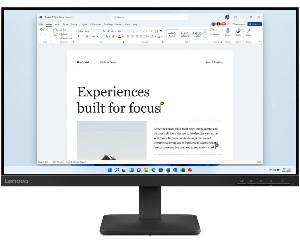 Monitor Lenovo 68C2KAC1EU Full HD da 24" (23,8") Immagine del prodotto 
