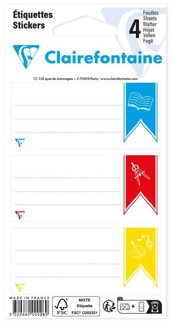 Marquage efficace avec 12 stickers Motiv 26 de 33.5X75 mm pour rangement