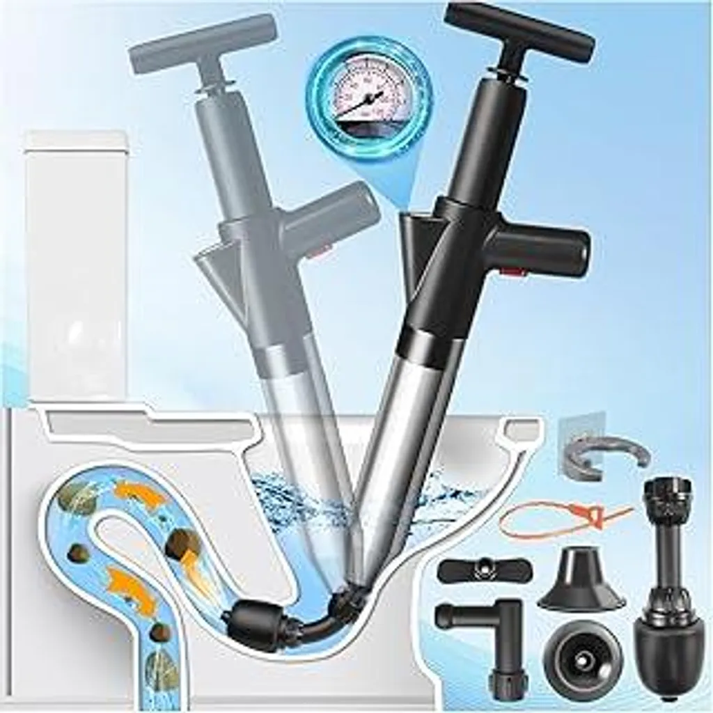 Kit Sturascarichi ad Aria Compressa con Barometro - 4 Ventose Universali
