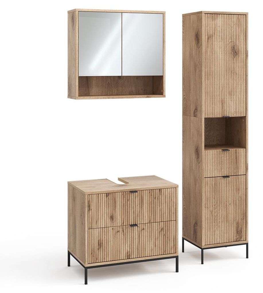 Badmöbel-Set Vicco Eliza Viking Oak 3 Teile, Model 59690 Produktbild 