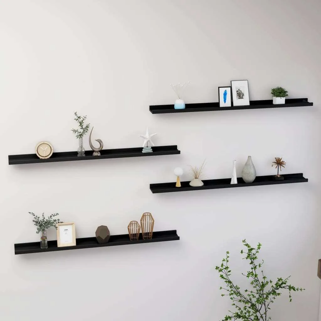 OFFERTA Set 4 Mensole Nere 100x9x3 cm - Ordine e Stile Subito