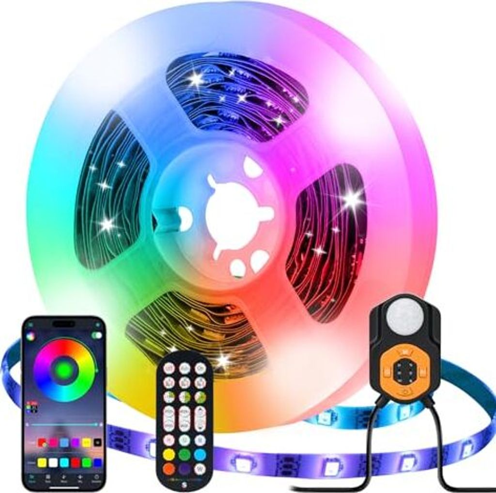 Led Strip Bewegungsmelder 3m RGB Streifen,USB mit PIR Bewegungssensor und Bluetooth App-steuerung,LED Bettlicht Nachtlicht für Bett Kleiderschrank