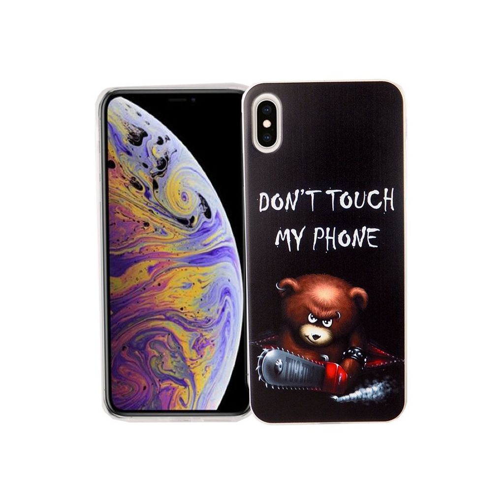 Apple iPhone XS Max Handy Hülle Schutz-Case Cover Bumper Dont Touch My Phone Bär
