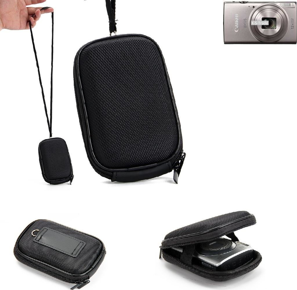K-S-Trade Hardcase Kamera-Tasche Foto-Tasche kompatibel mit Canon IXUS 285 HS für Kompaktkamera Gürteltasche Case Schutz-Hülle