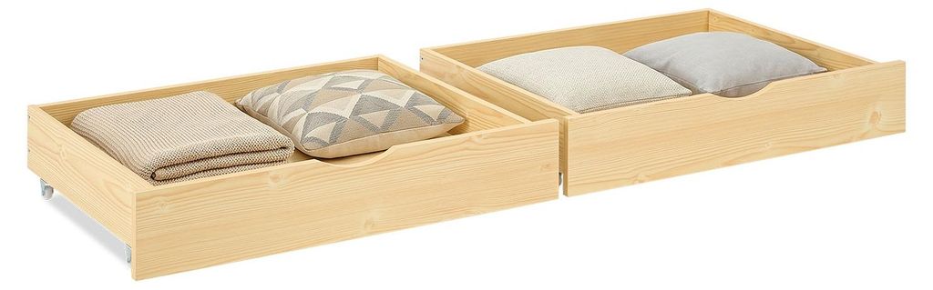2 Tiroirs de Lit Boîte de rangement pour lit avec roulettes Image du produit 