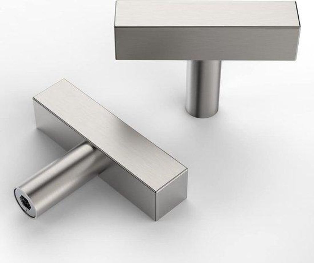 Roestvrijstahl Knöpfe - Set aus 10 - Verchromt Nickel - Ladenschalter und Griffknöpfe - Schrank Türknopf Dressoir - Schrankknöpfe UK0014