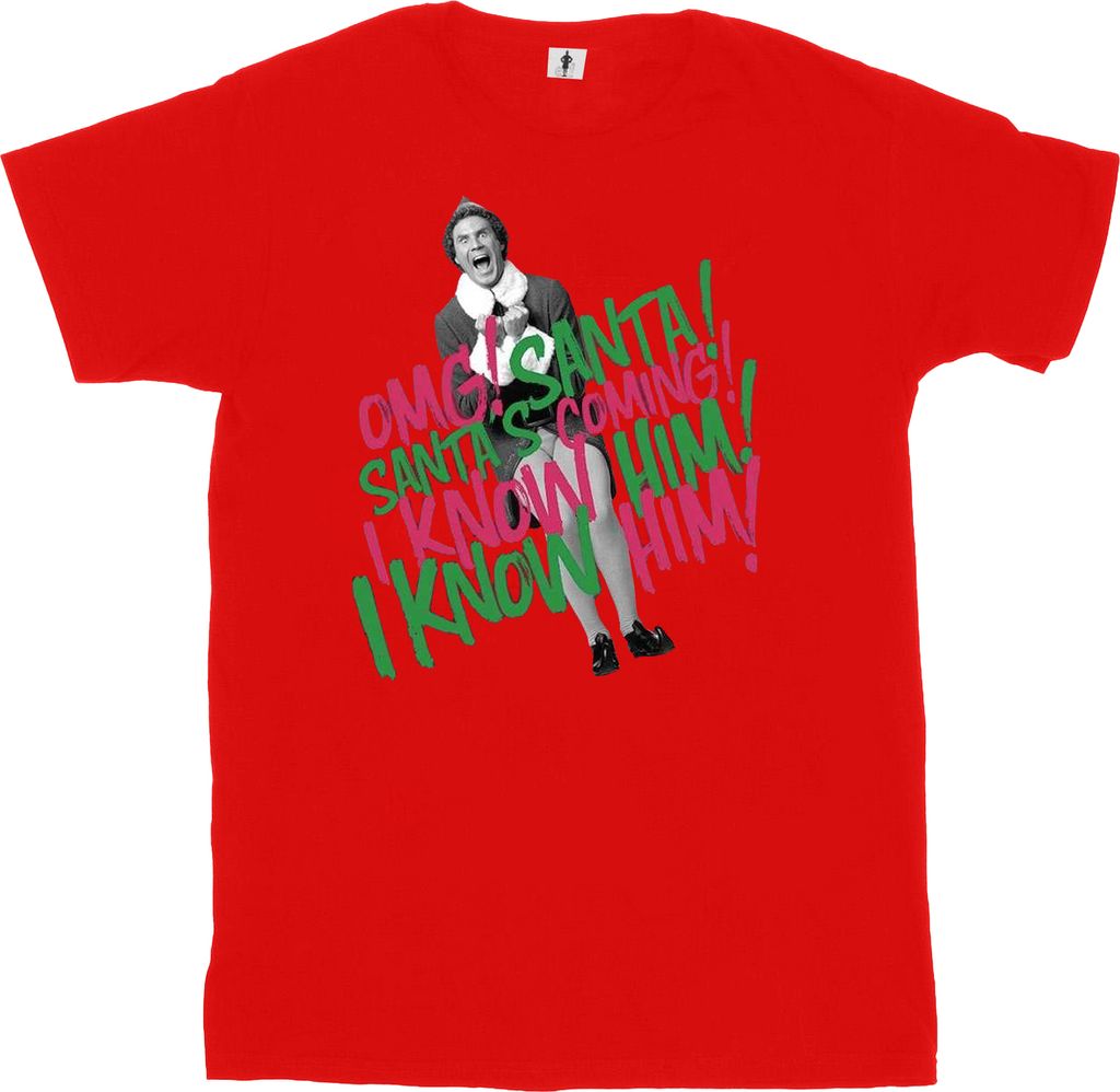 Elf - "Santa's Coming" T-Shirt für Damen BI21879 (XXL) (Rot)