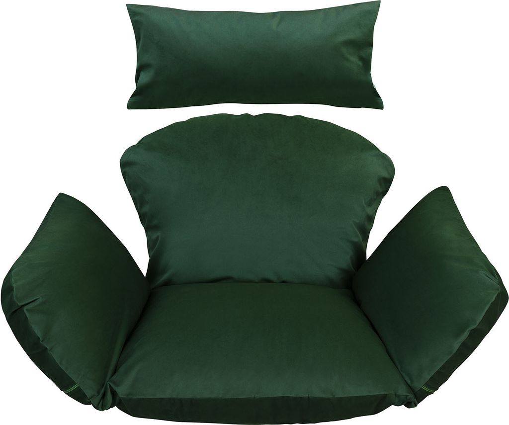 Hängesessel Kissen, Polster, Auflage für Polyrattan Rattan Indoor Hängeschaukel Hängekorb Schaukel Korb Rückenkissen Grün [114]