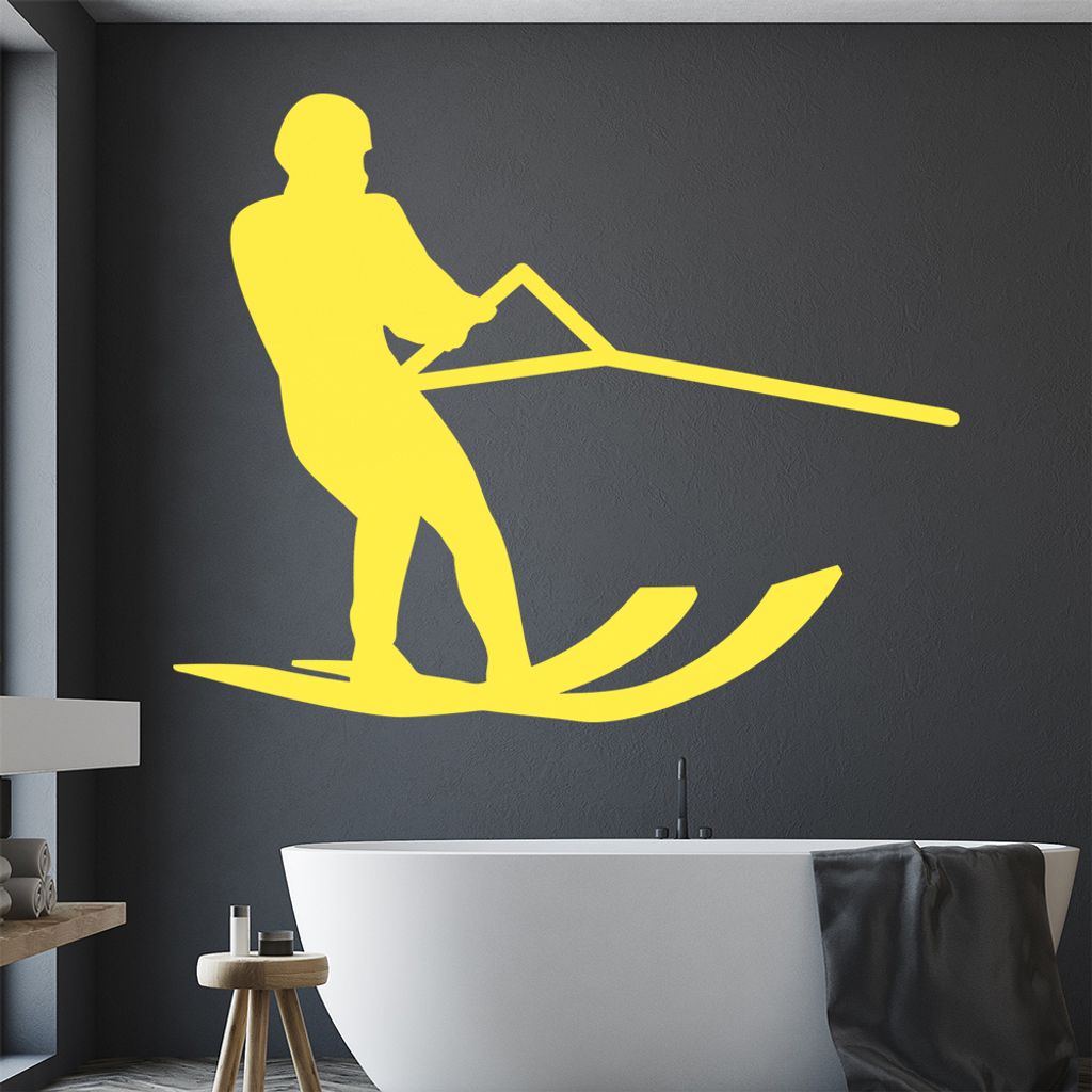 Wasserski Sportler Figur Wandtattoo Wandaufkleber Wall Sticker - Dekoration, Küche, Wohnzimmer, Schlafzimmer, Badezimmer