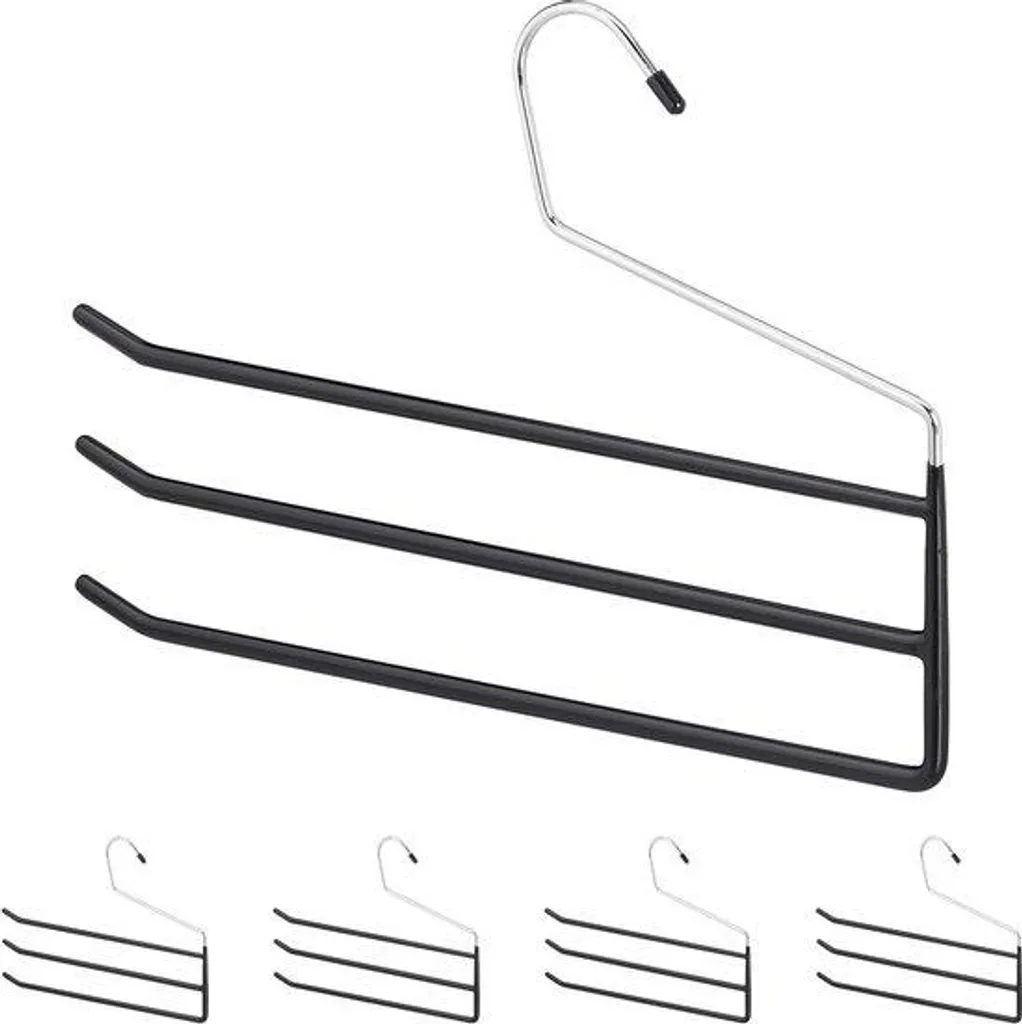 Cintres en métal noirs antidérapants lot de 5 pour ranger vos vêtements