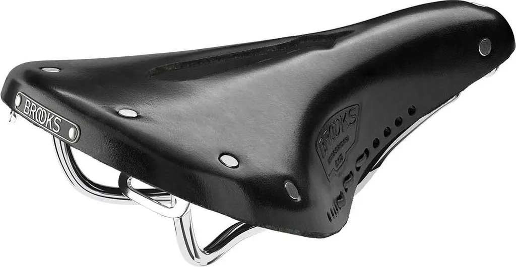 Selle de Vélo en Cuir Brooks B17 Short Carved Noire pour Randonnée