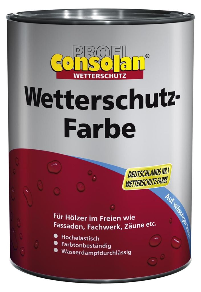 Consolan Wetterschutzfarbe 10 L 225 schwedenrot Farbe Produktbild 
