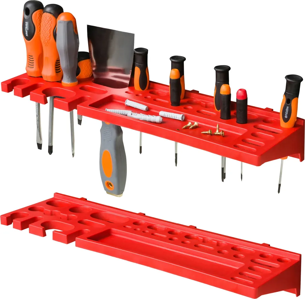 Paroi d'outils extra-résistante 156x78cm avec 60 bacs à bec modulables - 6