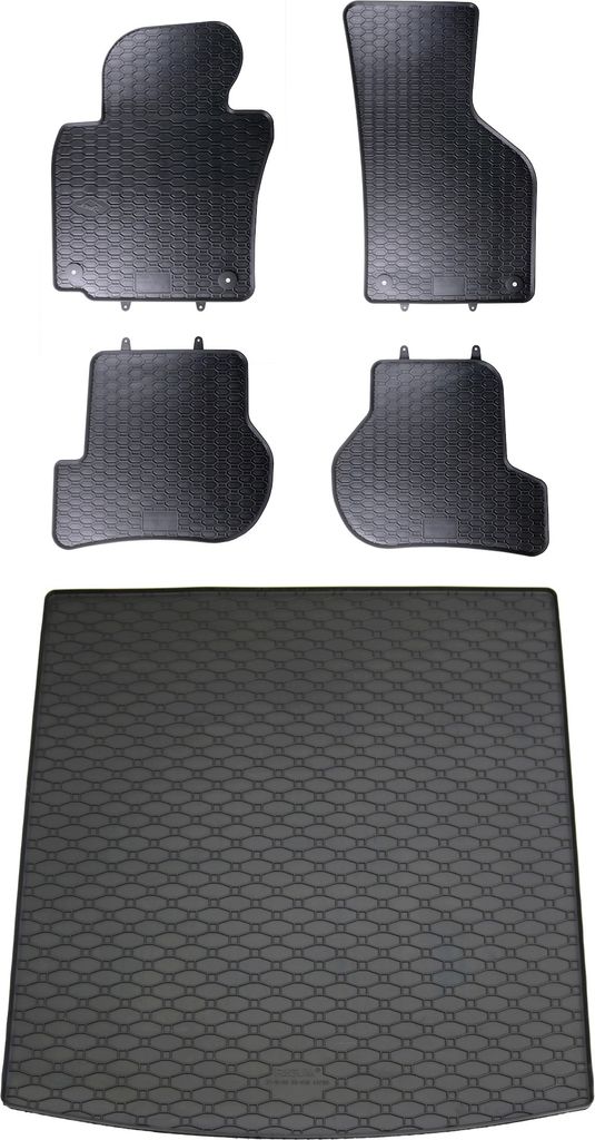 Gummi Fußmatten + Kofferraumwanne Set für VW Golf 5 + 6 Variant, Bj. 2003-2012