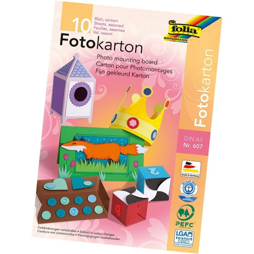 folia cartoncino fotografico colori assortiti 300 g/mq 10 Immagine del prodotto 