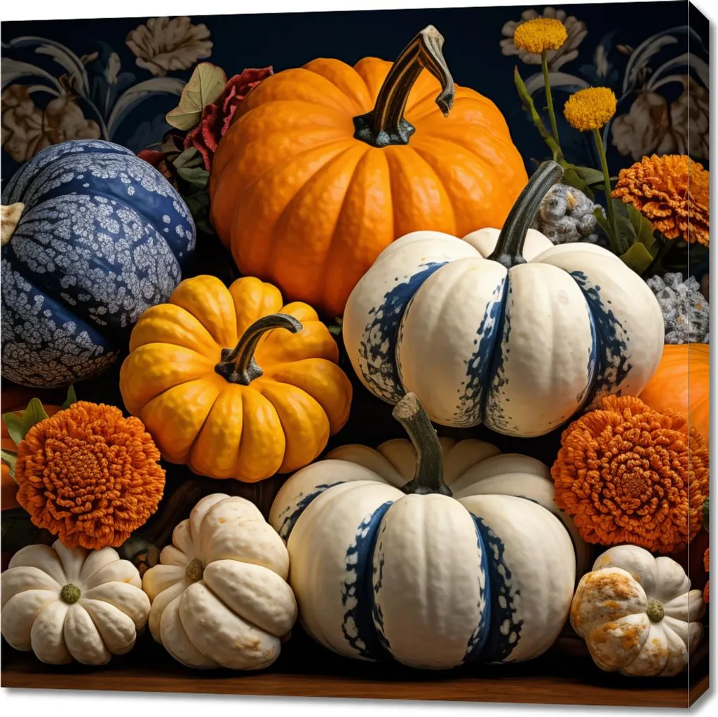 Tableau 90 x 90 cm Richesse automnale - Toile carrée pour décoration murale
