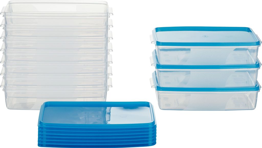 MiraHome Vorratsdosen Sets verschiedene Größen rechteckig blau – Vorratsdosen mit Deckel Luftdicht – Gefrierdosen für Mealprep – Austrian ...