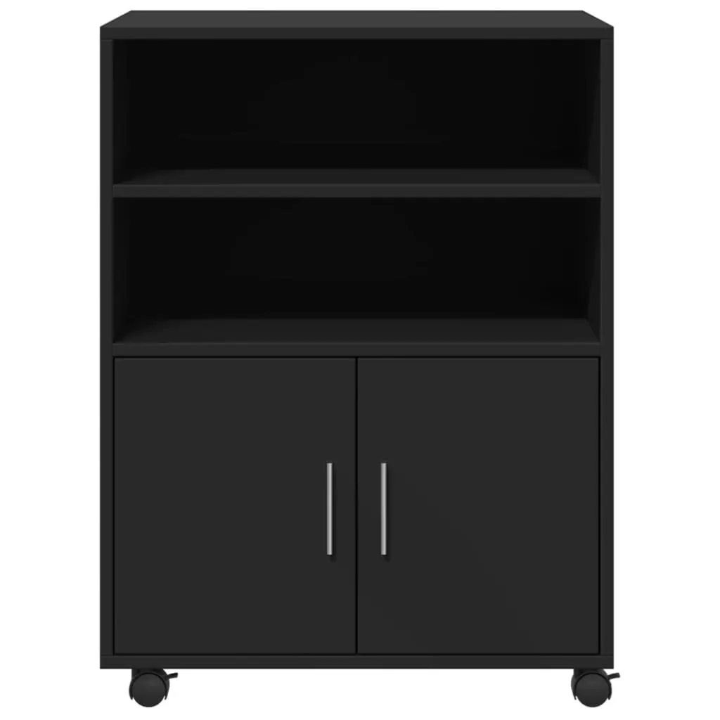 vidaXL Mobiletto con Ruote Nero 60x48x81 cm - Archiviazione Smart Ufficio - 4
